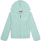 Juicy Couture Girls' Hooded Long Sleeve Fleece Sweatshirt, Full-Zip and Pullover Hoodie, Pockets & Ribbed Cuffs