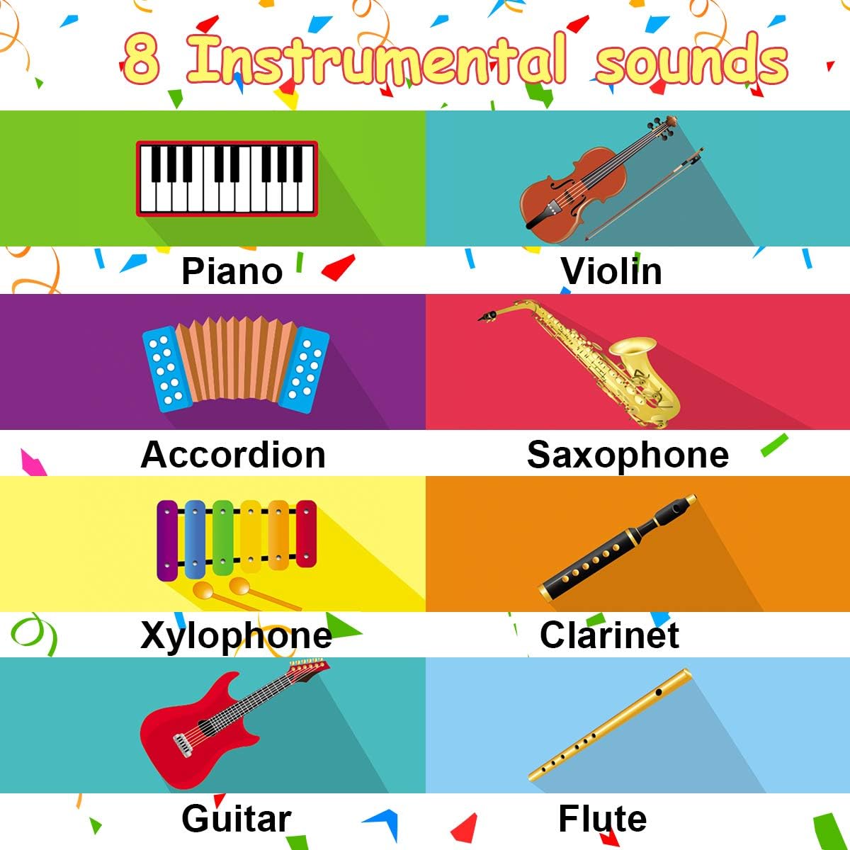 Magicfun Kids Musical Mat, Musical Piano Mat 8 Instrument Sounds 5 Play Modes with 3 AA Batteries and 1 Screwdriver Dance and Learn Mat for Boy Girl Toys 58.26" x 23.62": Toys & Games
