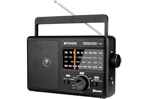 Retekess TR626 Portable Radio AM FM,SW LW Radio,Transistor Radio Powered by AC or D Battery,Large Knob and Dial,for Senior,In