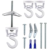 NACETURE Heavy Duty Swivel Swag Hooks, White, 2 Pack | 360&deg; swivel design helps reduce twisting while hanging plants, lights, baskets and other ceiling d&eacute;cor.
