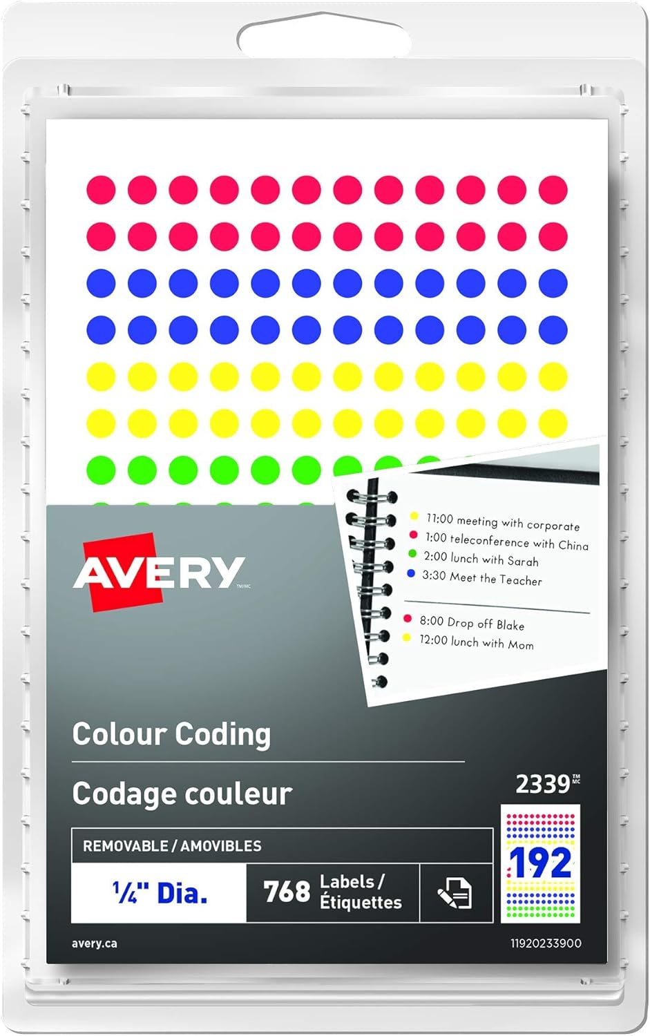 avery colour coding labels
