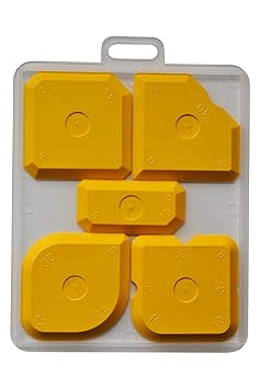Fugenglätter (gelb) - PROFI Fugenabzieher Set für Silikon, Silikonfugen und Acryl - Fugenspachtel - Glättspachtel
