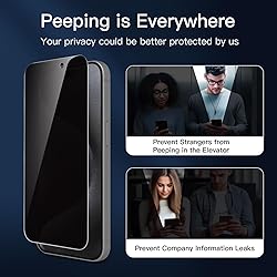 NEW'C 3 Pack Privacy Screen Protector for iPhone 15