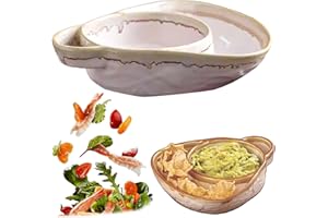 1PC Soup and Sandwich Plate Combo Ceramic Soup and Sandwich Plate with Handle Retro Stoneware Bowls & Side Bowls Easy to Clea