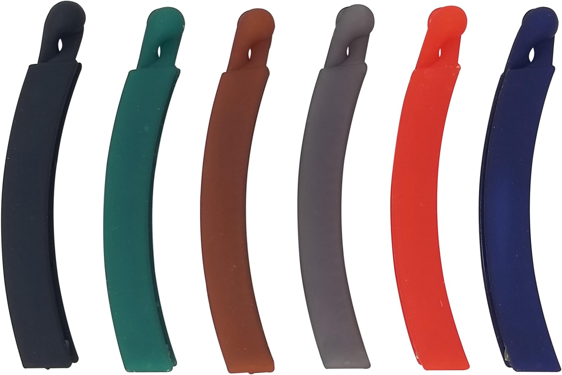 Evogirl Banana Clips Thick Curved Matte Basic Colors, Medium Size (Pack of 6)