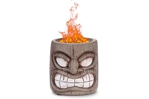 Roundfire Tiki 2 Tabletop Fire Pit - Ethanol Fire Pit, Fire Bowl, Mini Personal Fireplace for Indoor & Garden - Bio Ethanol Fuel