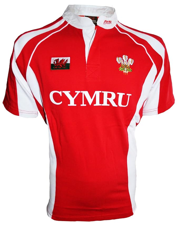 NEW ORIGIN MENS WELSH CYMRU WALES HACKER GRANDAD COLLAR RUGBY CASUAL T-SHIRT TOP Small To 4XL 