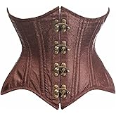 Daisy corsets womens Daisy Corsets Top Drawer Double Steel Boned Brown Brocade Curvy Underbust Corset
