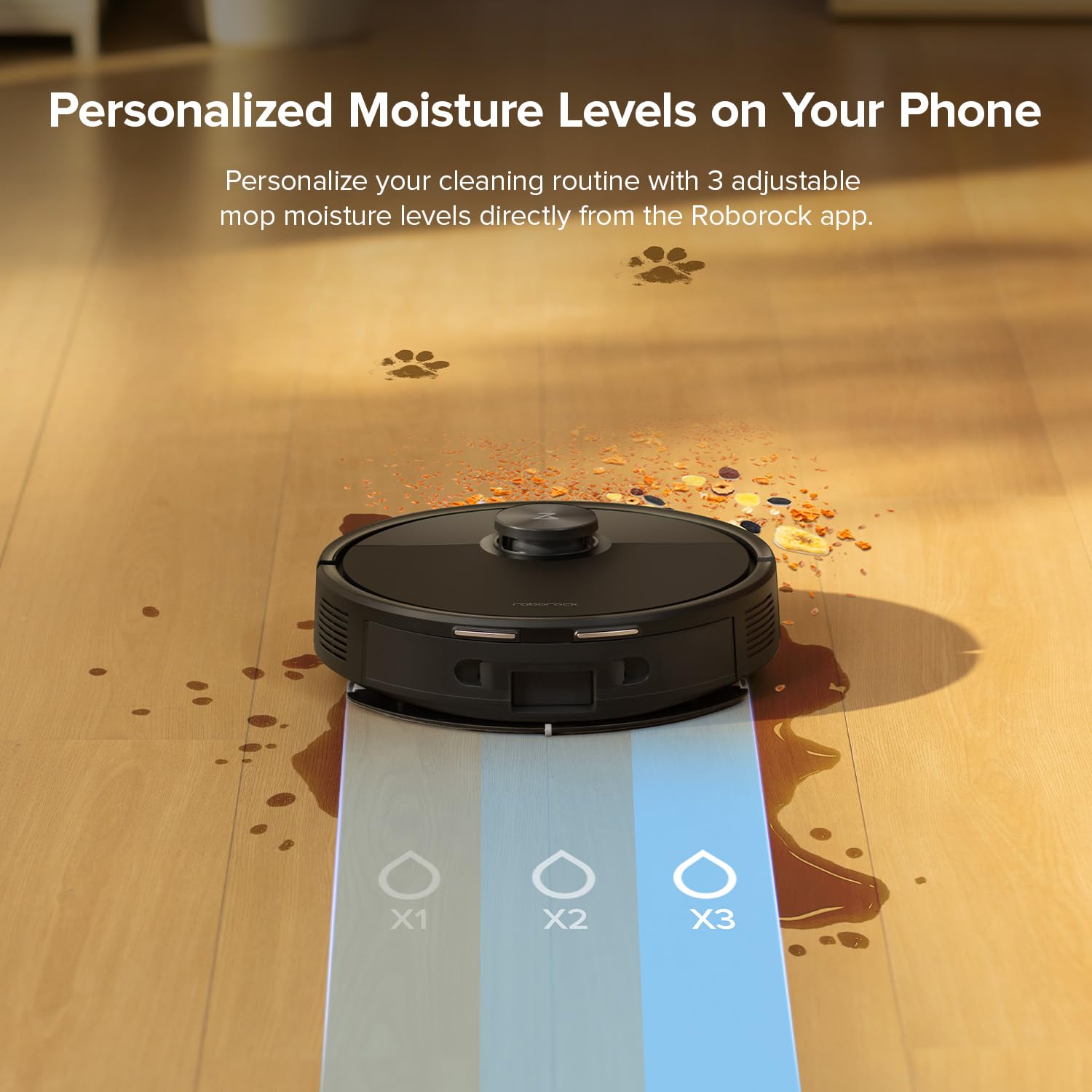 roborock Q7 M5 Robot Aspirador y Trapeador Combo, Succión HyperForce 10,000Pa, Aspirador Robótico, Sistema Dual Anti-Enredos, Trapeador Controlado por APP, Navegación LiDAR, para Pelo de Mascotas y Alfombras, Negro