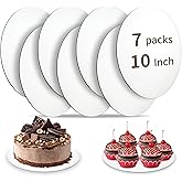 Bake Choice Cake Boards 10 inch Round, 7 Pack Food-Graded Cardboard Cake Rounds, Waterproof and Oil-Proof Cake Plates, Sturdy Corrugated Cake Base, Ideal for Baking, Cake DIY, Dessert and Crafting