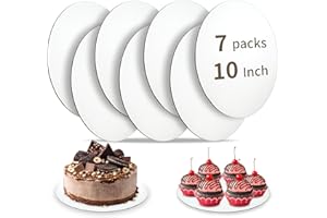 Bake Choice Cake Boards 10 inch Round, 7 Pack Food-Graded Cardboard Cake Rounds, Waterproof and Oil-Proof Cake Plates, Sturdy Corrugated Cake Base, Ideal for Baking, Cake DIY, Dessert and Crafting