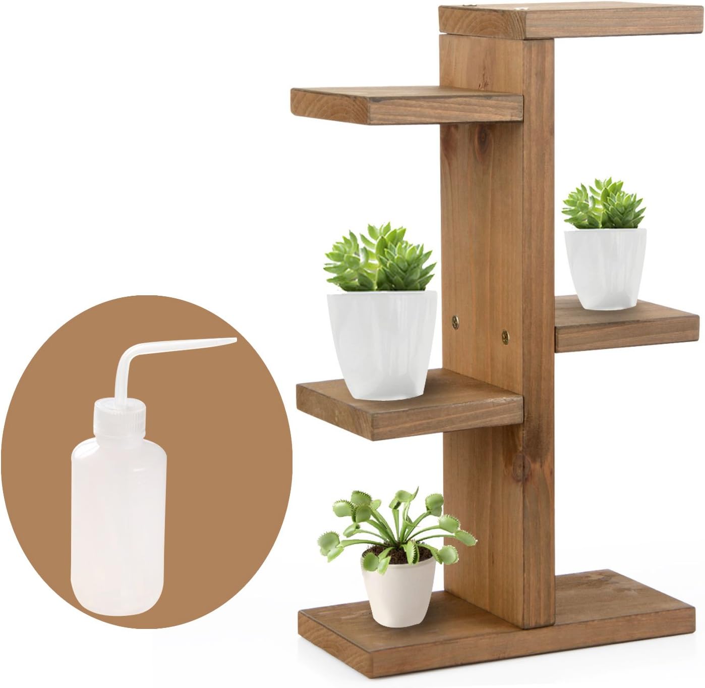easybuy Wood Flower Indoor 3 Flower Stands Table Decoration for Small Plants Succulents