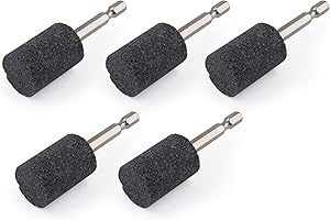 Aracombie 5PCS Abrasive Drill Bits Stone Grinding Bits, 1/4" Hex Shank Small Grinding Wheel Bits Aluminum Oxide Grinding Stone, Stone Flap Wheel for Polishing, Deburring, Carving, Engraving, 120 Grit