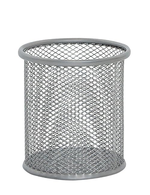 Q-Connect Mesh Pen Pot Silver KF00846