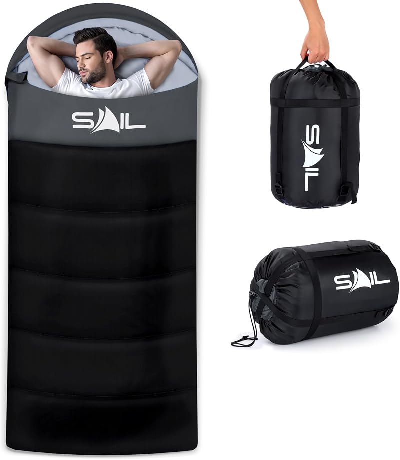 SAIL 3 Season Sleeping Bag Big & Tall Extra Wide 230x100 cm 1.6-2.7 kg