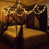 HanYun 8 Corner Bed Canopy with 100 LED Lights Black Mesh 4 Door 86x79x98 in view 2