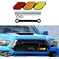 WINUERK Tri-Color Grille Badge Emblem, TRD Grille Decor Badge, 3-Color Upgrade Emblem, Car Decoration Accessories Fit for Tacoma 4Runner Tundra Sequoia Rav4 Highlander (Yellow+Orange+Red)