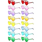 Colzzy 16 Pair Heart Shaped Sunglasses Bulk Witch Birthday Party Sunglasses Candy Color Eyewear for Party Women