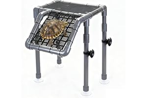 Battbeyle Turtle Basking Platform, 10.8" Width Aquatic Turtles Dock, Sloped Ramp with 8pcs Strong Suction Cups and Encryption Grid, Turtle Tank Accessories for Above 12 inches Wide Aquarium