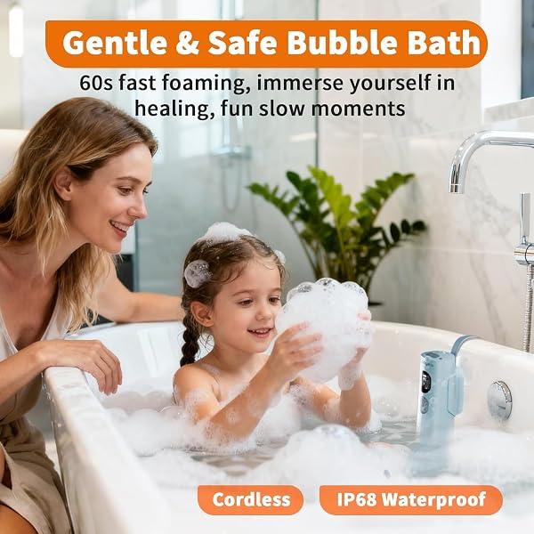 LOLLYES BATH JETS FOR TUB, PORTABLE JET SPA FOR BATHTUB, 3-LEVEL ADJUSTABLE BUBBLE BATH FOR WOMEN, JET/BUBBLE MODE,FESTIVAL GIFTS FOR WOMEN, RELAXING HOME DAILY USE (BLUE)