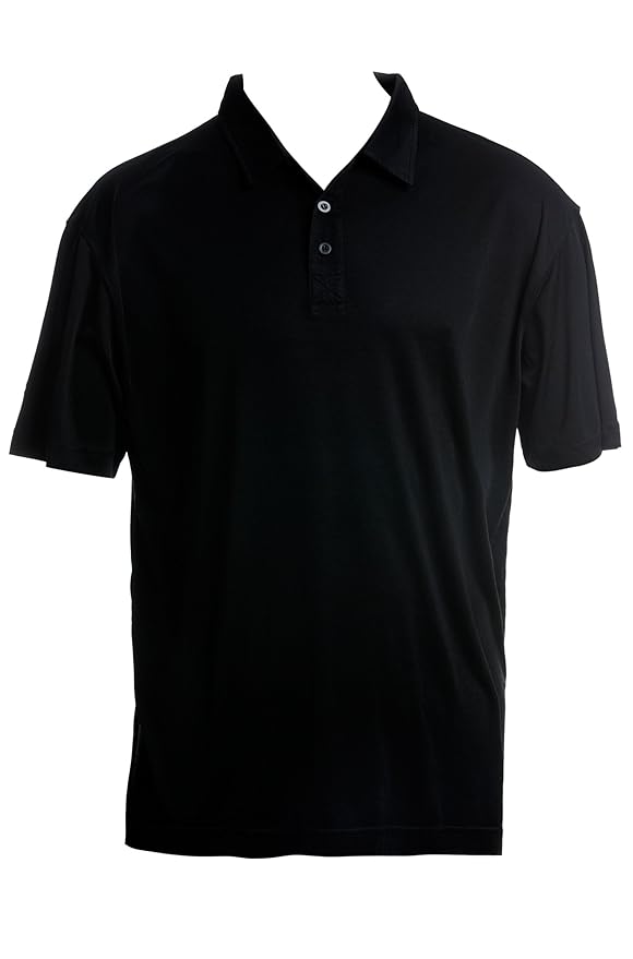 SUPERIOR NATURALS, Poloshirt, Kurzarm, 100% Seide, Interlock, Schwarz