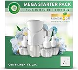 Air Wick Air Freshener Plug In Diffuser Starter Kit Crisp Linen Lilac 3 Refills