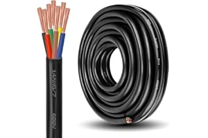 XRDS -RF Premium 14 Gauge 7-Way Conductor Wire - 20 Feet, Weatherproof and Flexible Trailer Cable for RVs, Campers, Trailers,