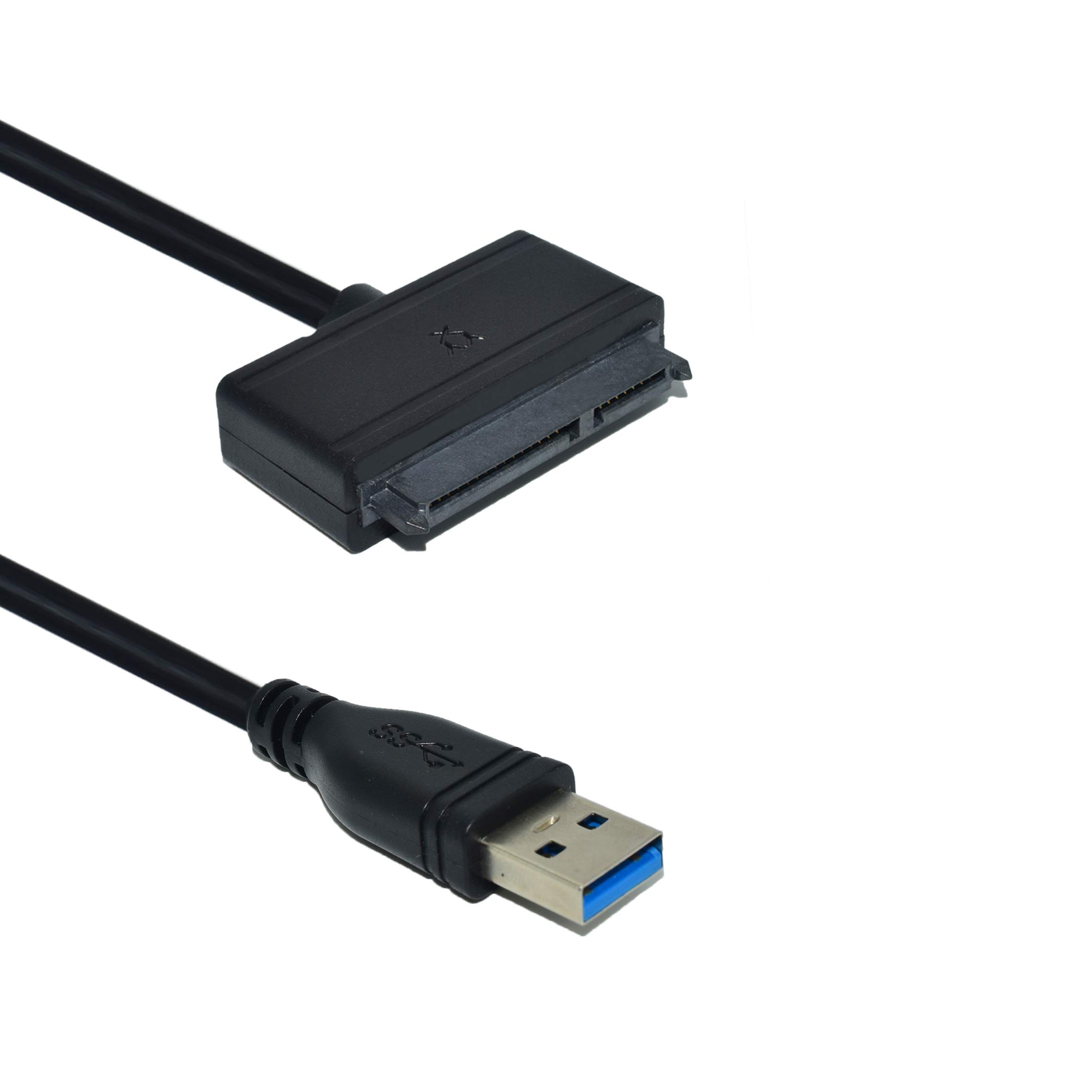 NUZAMAS USB 3.0 to SATA SSD HardDisk Adapter, Connects to 2.5" Hard Drives, CD and DVD Driver, External Converter Cable with UASP Support, 50cm cable, Elbow Connection