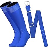 Baseball Socks and Belt Combo Set for Youth Boys Girls Adult, Softball Tball Belt Socks with Elastic Belts