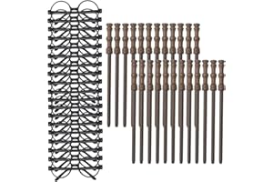 COL-PARY Party Supplies -24pcs Wand Pencil, 24pcs Black Glasses with Round Frame No Lenses for School , Birthday , Cosplay Decor, Halloween (48pcs all)