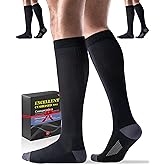 3 Pairs Easy On/Off Compression Socks - 15-20 mmHg Moderate Support Socks with Cushioned Sole and Seamless Toe