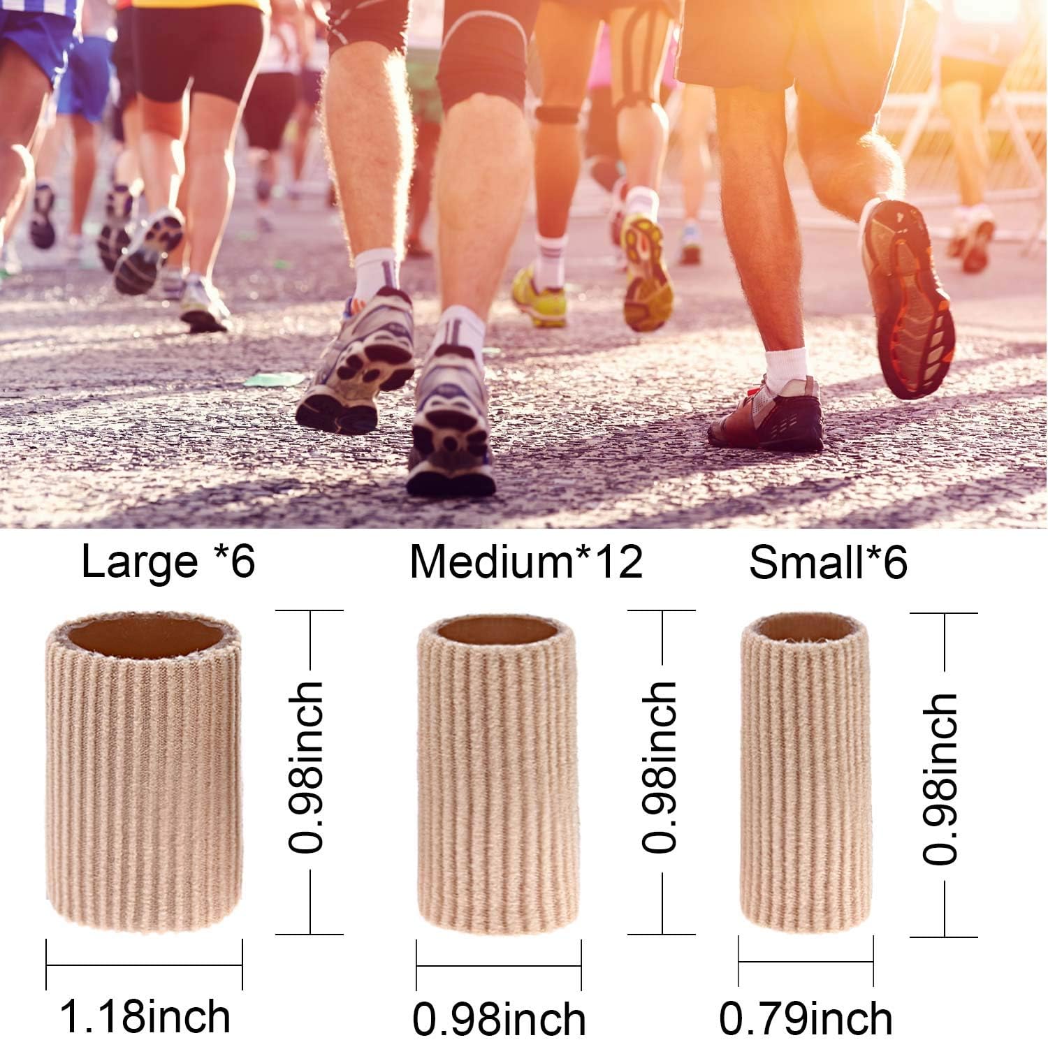 Toe Cushion Tube Toe Tubes Sleeves Soft Gel Corn Pad Protectors for Cushions Corns, Blisters, Calluses, Toes and Fingers (24 Pieces, Mixed Size Toe Cushion Tube): Health & Personal Care