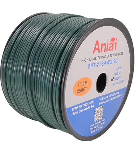 Amazon.com: GFQHF 250FT Green SPT-2 Zip Cord Wire 18/2