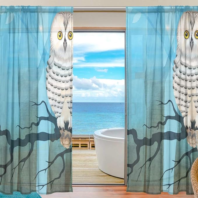 TIZORAX - Cortinas de gasa para dormitorio, 1 par, 140 x 198 cm, diseño