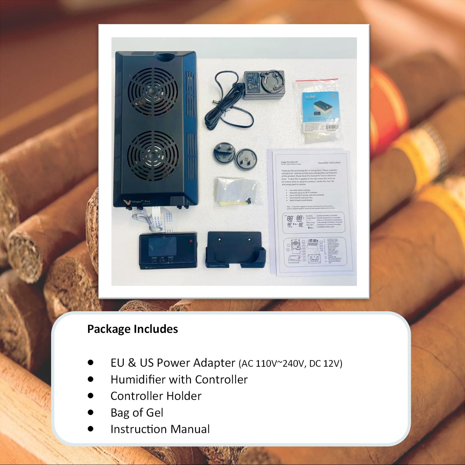 Le Veil Cigar Electronic iCigar Pro Humidifier System for Wooden Humidor Cabinet