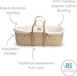 Clair de Lune Organic Palm Moses Basket Natural Cream 75x28 cm view 3