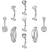 VCMART Belly Button Ring Belly Button Piercing Surgical Steel Belly Rings 14G Belly Button Rings Belly Navel Rings Piercing Jewelry