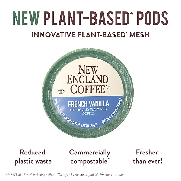 NEW ENGLAND COFFEE FRENCH VANILLA MEDIUM ROAST SINGLE SERVE PODS, 12CT BOX (PACK OF 1)