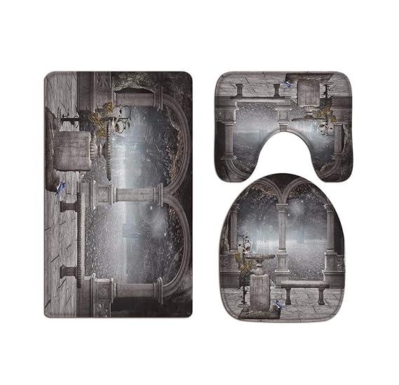 Amazon.de: A.Monamour Badezimmer Badematte 3 Teilig Set Marmor Stein