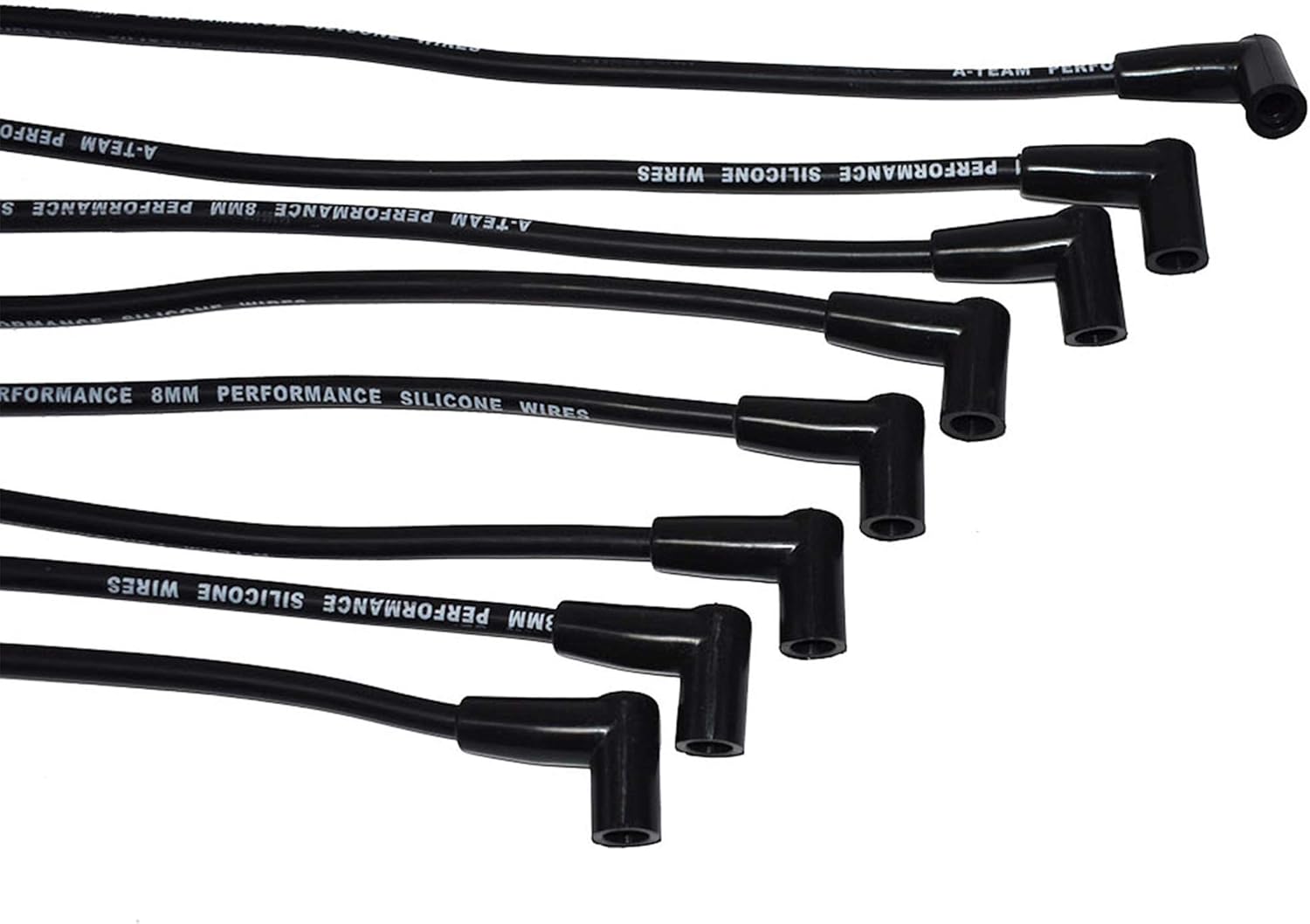 A-Team Performance Silicone Spark Plug Wires Set High Performance Compatible with SBC Small Block Chevy Chevrolet GMC Under The Exhaust Wires HEI 283 305 307 327 350 400 Black 8.0mm: Industrial & Scientific