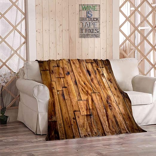 Amazon Com Kuidf Brown Throw Blanket Of Old Wood Wall For Flannel Bedding Blankets Luxury Oversized For Couch Bed Or Sofa 50x60 Inches Home Kitchen