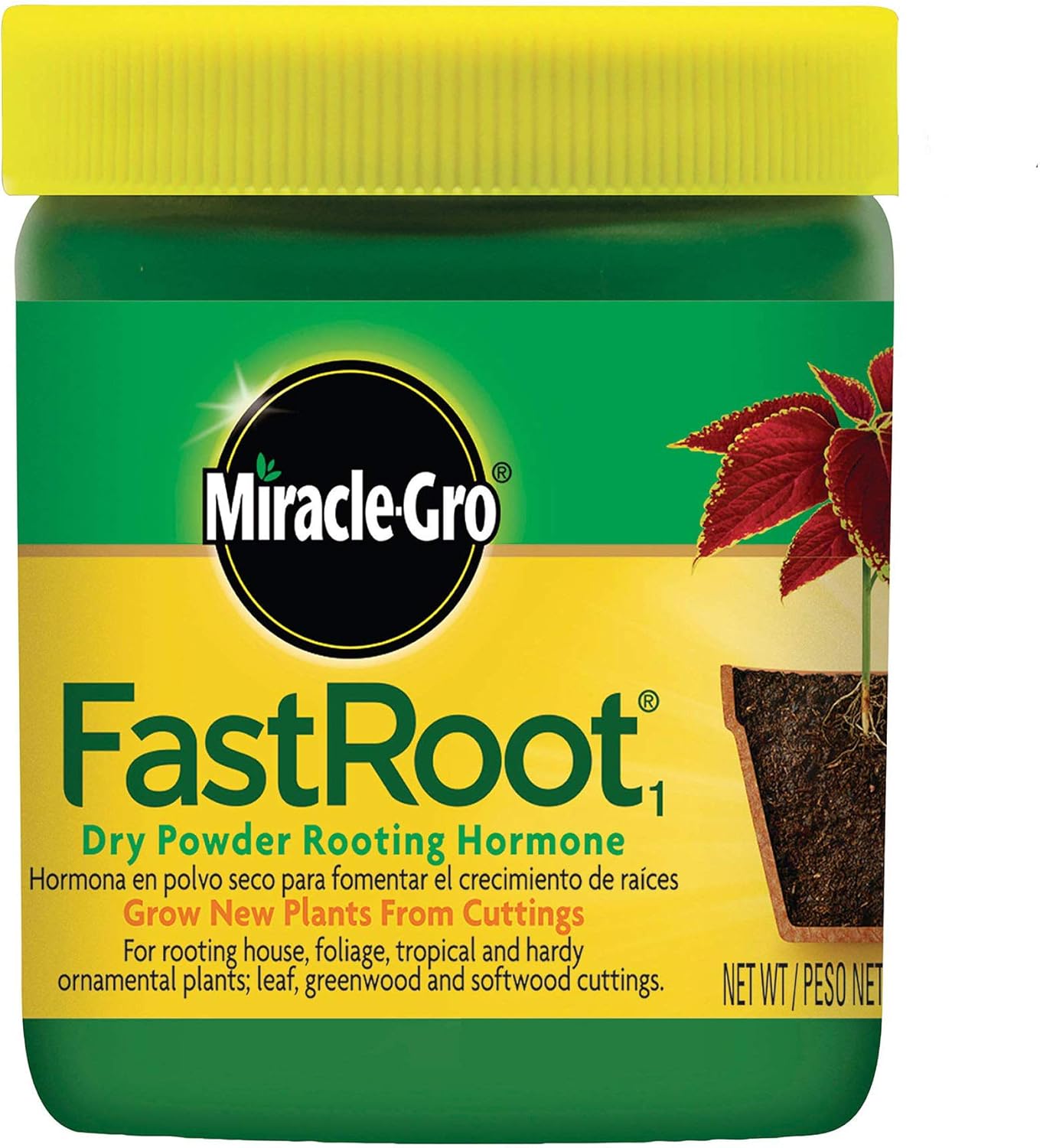 Miracle-Gro FastRoot1 Dry Powder Rooting Hormone 1.25 oz., Houseplant and Succulent Propagation, for Rooting House, Foliage, Tropical, and Hardy Ornamental Plants, 2-Pack