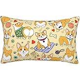 Cute Corgi Dog Pillow Cases 20"x30" with Hidden Zipper Pillow Case Soft Breathable Rectangular Pillow Covers Pillowcase with Cute Corgi Dog on it