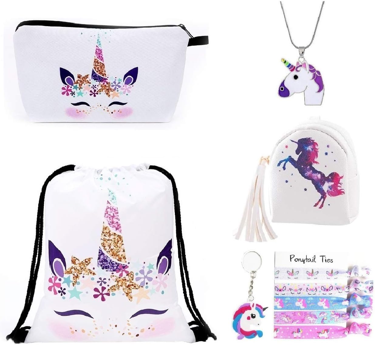 Pink Rainbow Unicorn Backpack, Mini Waterproof Backpack 4