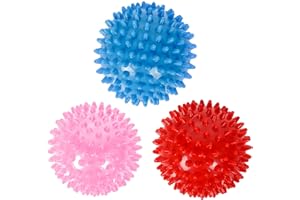 ZHAYAO 3 Pack Spiky Hard Massage Balls, Massager Rollers for Plantar Fasciitis,Muscle Soreness Massager Ball - Exercise, Neuro-Balance, Physical Therapy, 3 inches