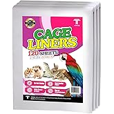T TORTO9 Bird Cage Liner - 120 Paper Sheets, 20" x 18", 2.9 lb - Ideal for Pet Habitats, Bulk Pack for Long-Lasting Use, Newsprint Texture, Convenient Parcel Packaging