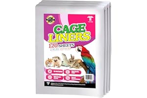 T TORTO9 Bird Cage Liner - 120 Paper Sheets, 20" x 18", 2.9 lb - Ideal for Pet Habitats, Bulk Pack for Long-Lasting Use, News