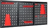 TANGZON Pegboard Wall Organizer Kit 3 Pegboards Black Red Hardware Rack view 9
