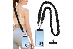 WENANA Cell Phone Lanyards Phone Strap Crossbody Compatible with Most Smart Phones for the lanyard for phone Badge and Keys (Black 50 inch)