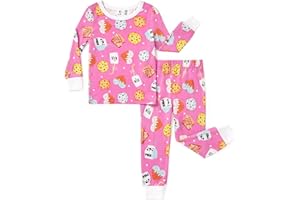 PATPAT Bamboo Viscose Pajama Sets for Toddler Boys & Girls Baby Kids, Ultra-soft Snug fit Pjs Sleepers for Birthday Holiday